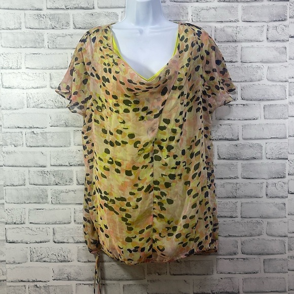 Simply Vera Wang Drawstring Sheer Top Cam Extra Large - Picture 1 of 11